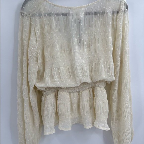 Line and dot revolve Kate Chiffon Overlay Top in Ivory blouse size large nwt - Picture 7 of 15